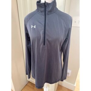 Under Armour Heatgear Navy Blue Quarter Zip Pullover Long Sleeve Athletic Top MD